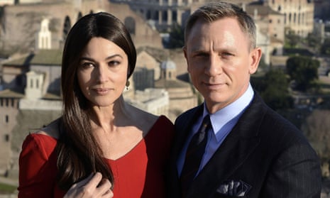 Spectre co-stars Monica Bellucci and Daniel Craig in Rome.