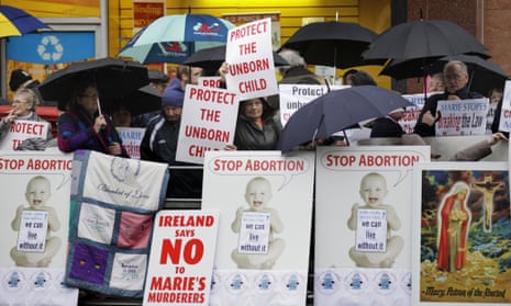 Anti-abortion protesters outside the Marie Stopes clinic in Belfast in 2012.