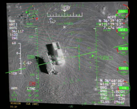 A pilot's display taken from an MQ-9 Reaper training mission.