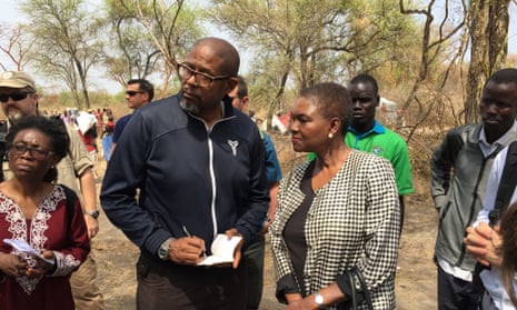 Forest Whitaker and Valerie Amos in Wai, a remote town in Jonglei, South Sudan.