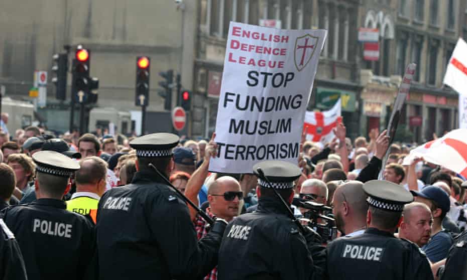 An EDL protest in Tower Hamlets in 2011