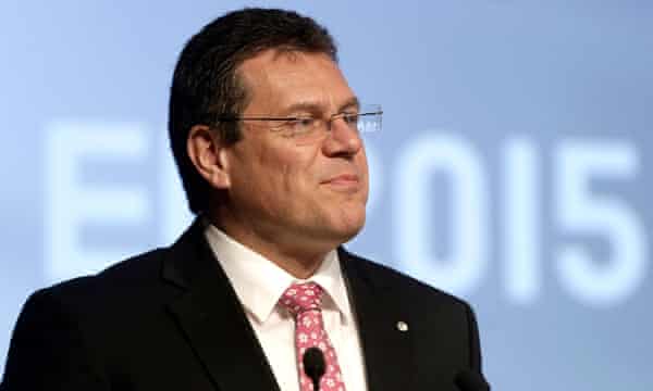 European Commission vice president Maros Sefcovic.