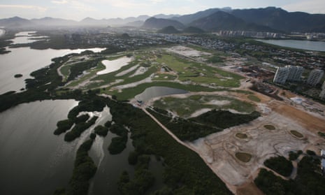 The golf course for the Rio 2016 Olympic Games in the Barra da Tijuca neighbourhood, pictured this week.