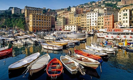 Boats in the harbour at Camogli.