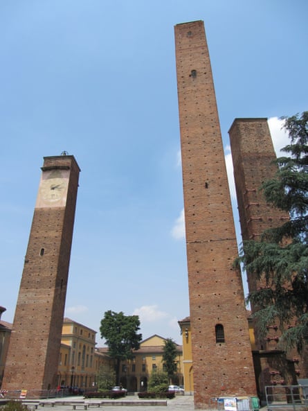 Three of Pavia's surviving towers, Italy