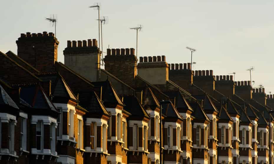 Row of terraced homes in London