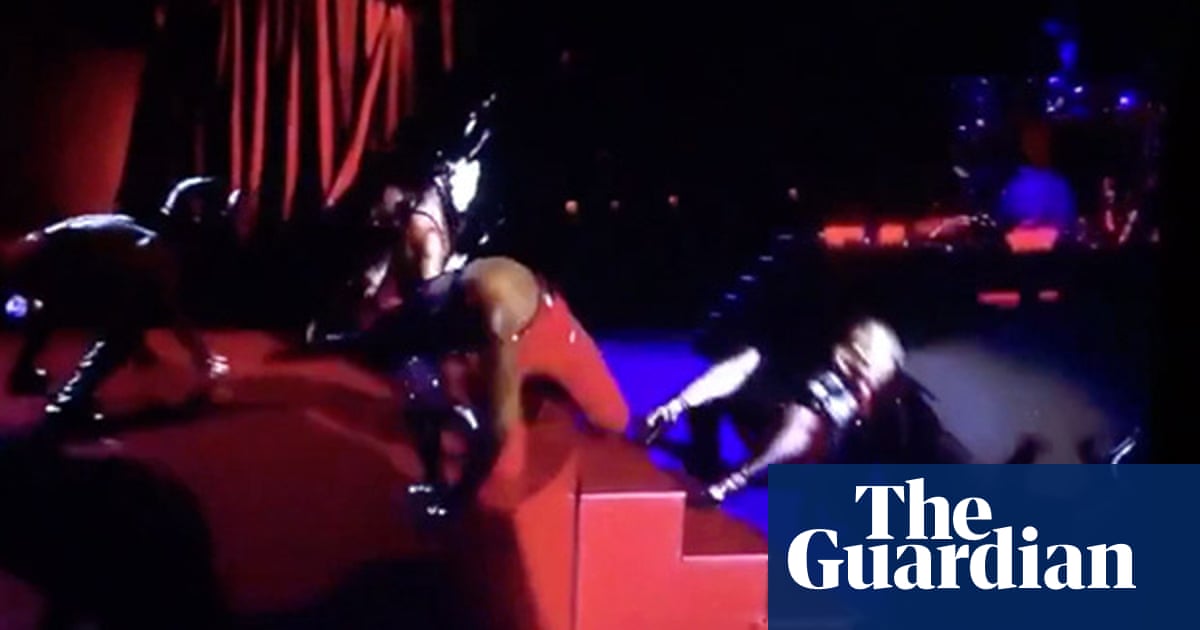 Madonna Falls Off Stage During Brit Awards Video Music The Guardian Madonna Falls Off Stage During Brit Awards Video Music The Guardian