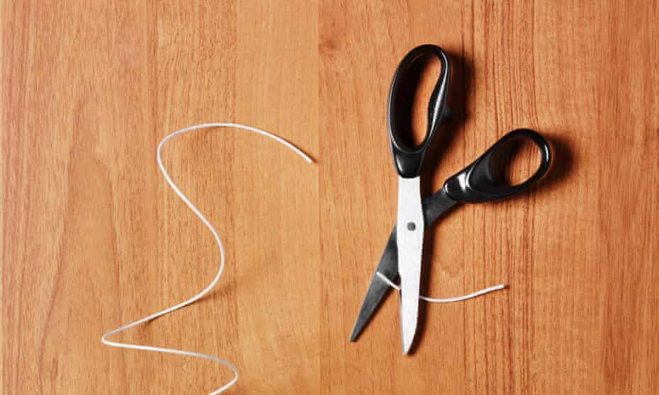 scissors cutting cable