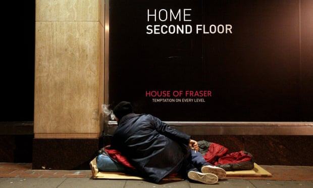 Homeless man in London