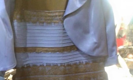 Blue gold top dress optical illusion