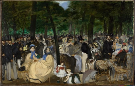 Music in the Tuileries Gardens by Edouard Manet, 1862.