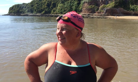 Sally Goble swimming in Jacksons Bay in Wales
