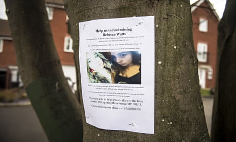 A leaflet asking for information about missing teenager Rebecca Watts