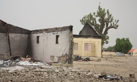 A burned classroom at the secondary school in Chibok from which 276 schoolgirls were abducted.