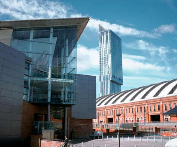 The Bridgewater Hall, Beetham Tower and G-Mex centre.