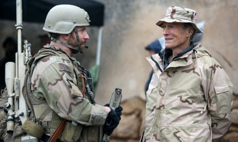 Bradley Cooper and Clint Eastwood shooting American Sniper