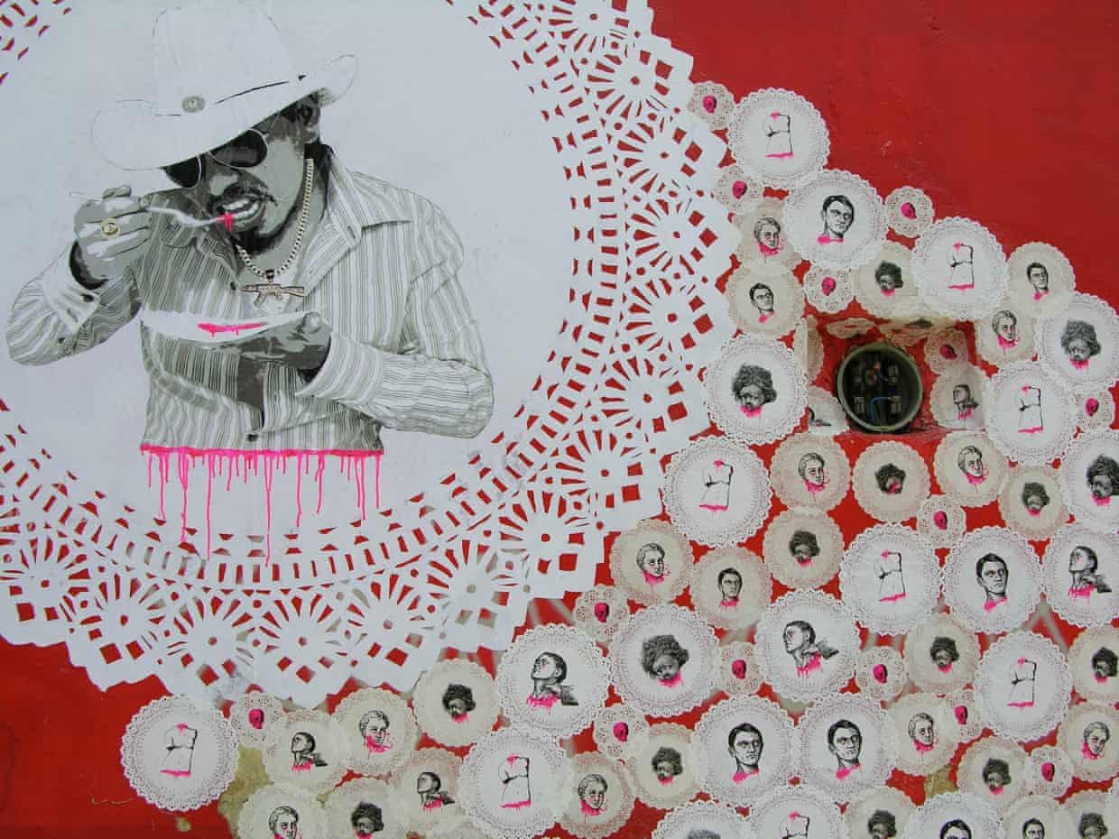 Drug lord eating cake and doilies