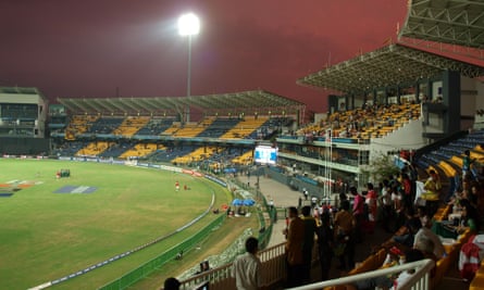 The Premadasa Stadium in Colombo, Sri Lanka during a world cup cricket match