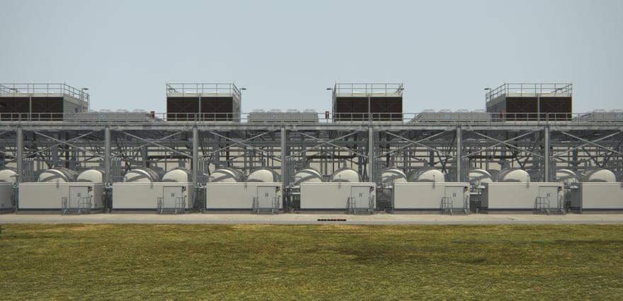 'Cooling towers, pumps and blank walls' … the Google data centre in Oklahoma.