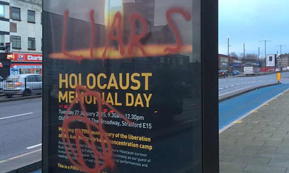 Holocaust Memorial Day poster grafitti