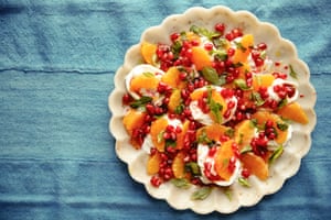 Ensalada de granada y calabaza.