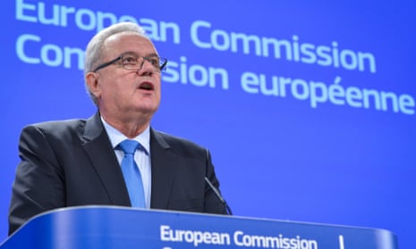 Neven Mimica, the European Commissioner for International Cooperation and Development, speaks during a joint press conference with and Karmenu Vella (unseen), the Commisioner for Environment, Maritime Affairs and Fisheries, on Global Partnership for Poverty Eradication and Sustainable Development after 2015, at the EU Commission headquarters in Brussels, Belgium, 05 February 2015.