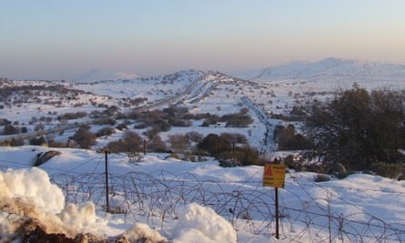 Minefield overlooking the Israel-Syria border. Trenches were formed as a defence against tanks.