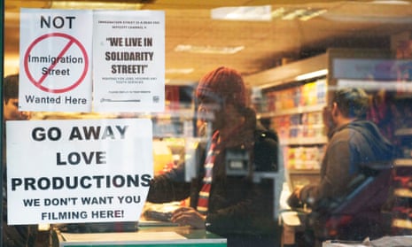 A Derby Road shop with anti-Immigration Street posters