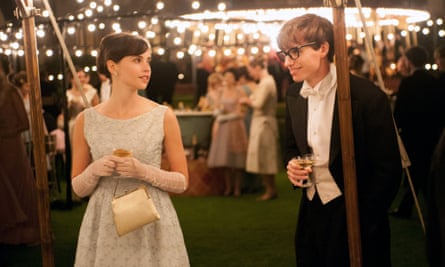 With Eddie Redmayne in The Theory of Everything.