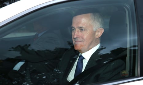 Minister for communications Malcolm Turnbull arrives at Parliament this morning, Monday 9th February 2015.