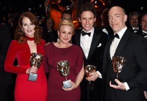 Julianne Moore, Patricia Arquette, Eddie Redmayne and JK Simmons - the winners of the four acting awards