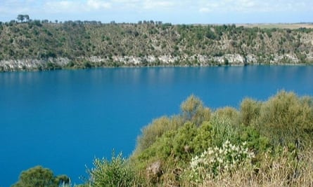 The blue lake at Mount Gambier.