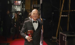 Michael Keaton, with Birdman’s award for best cinematography