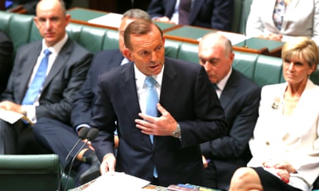 The Prime Minister Tony Abbott moves a condolence motion on the siege in Martin Place in the house of Representatives this morning, Monday 9th February 2015