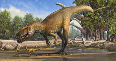 An artist's impression of a Torvosaurus gurneyi released after fossils of the dinosaur were found in Portugal in 2014. 