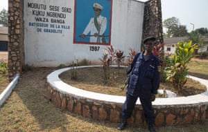 Gbadolite: a mural of former President Mobutu outside the mayor's office.