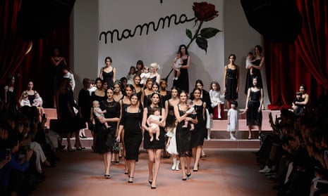 Viva la mamma: the catwalk at the Dolce &amp; Gabbana show during Milan fashion week autumn/winter 2015.