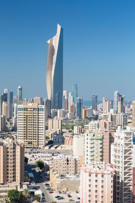Kuwait City and its tallest building, the Al Hamra.