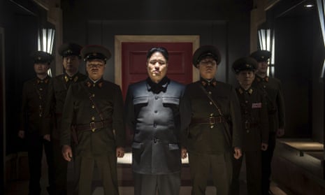 Actor Randall Park, centre, portrays North Korean leader Kim Jong Un in Columbia Pictures' "The Interview." 10,000 copies of the film are to be sent by balloon across the border.