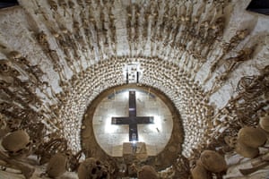 A large ossuary tomb beneath the town church in Lampa, Peru