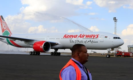 Kenya Airways newly acquired Boeing 777-300ER aircraft, with a sitting capacity of 400 passengers, arrives at the Jomo Kenyatta International Airport in Nairobi October 25, 2013.