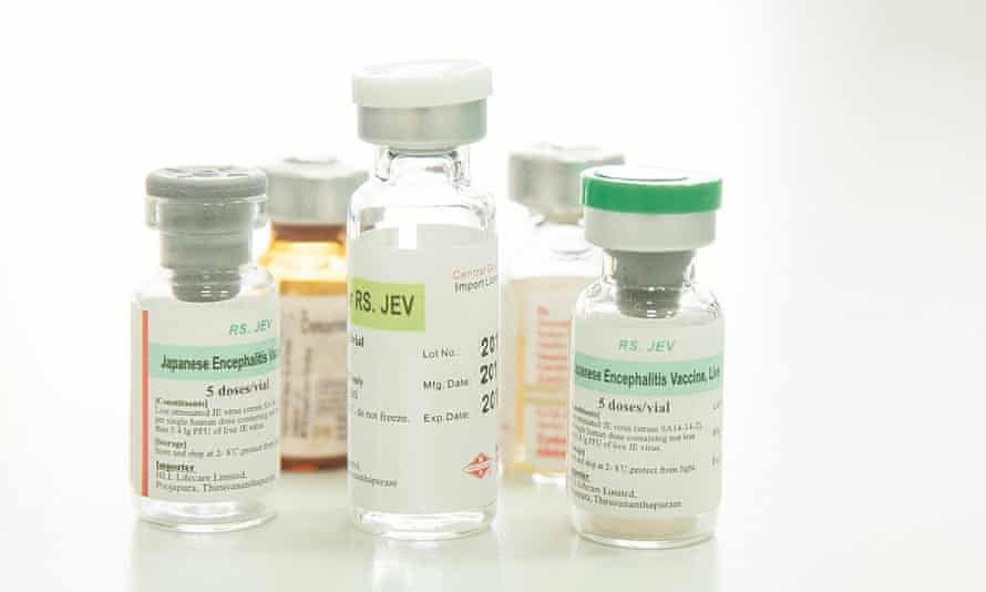 Vials of Japanese encephalitis vaccine