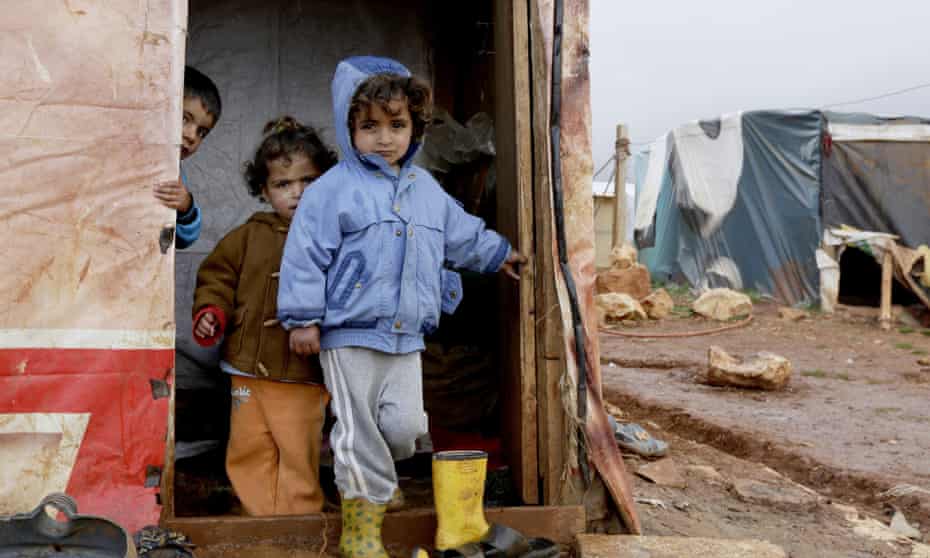 Children who fled the violence in Aleppo