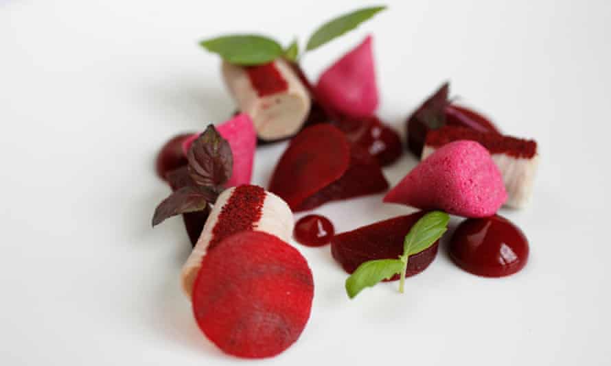 'In my notebook I scribble one word: earthy': smoked eel with beetroot and cherry.