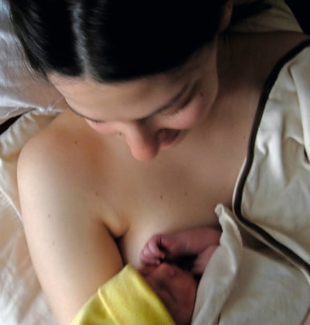 Elisa Albert breastfeeding her baby