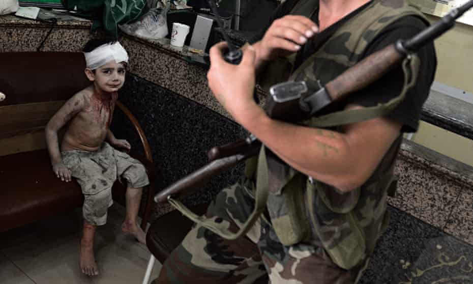 Injured Syrian child