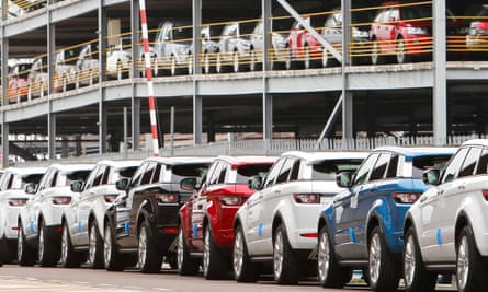 Get in line: Range Rover Evoques await loading at Southampton dock.