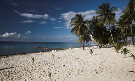 The beach front at the resort in Maria La Gorda in Cuba.