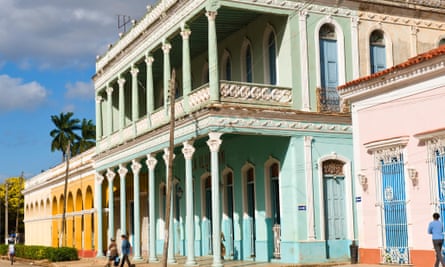 Colonial houses in Remedios, Cuba.