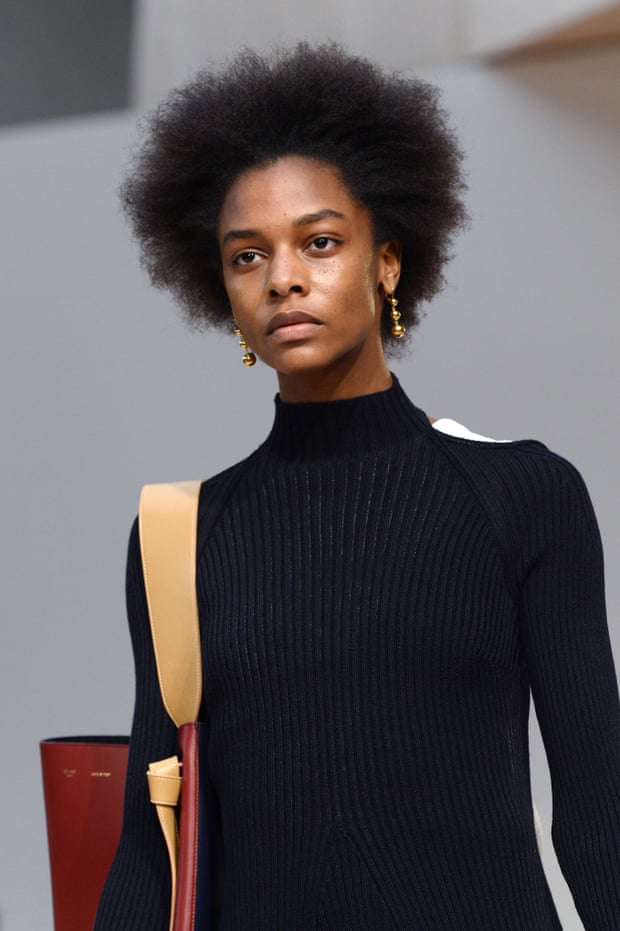 Karly Loyce, on the catwalk for Celine during autumn/winter 2015 Paris Fashion Week.